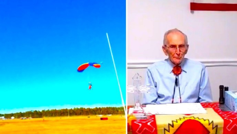 98歲牧師跳傘慶祝生日 北冰洋水上行　